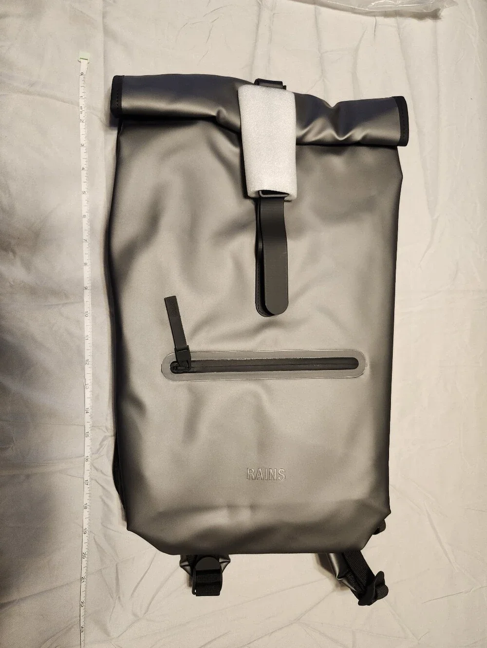 Rains Roll-Top Rucksack W3 metallic Grey